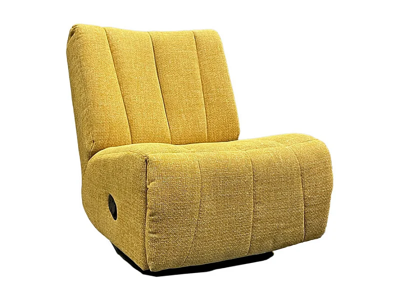 Fauteuil relax 3-en-1 rotatif 360° à bascule tissu jaune – NICKY