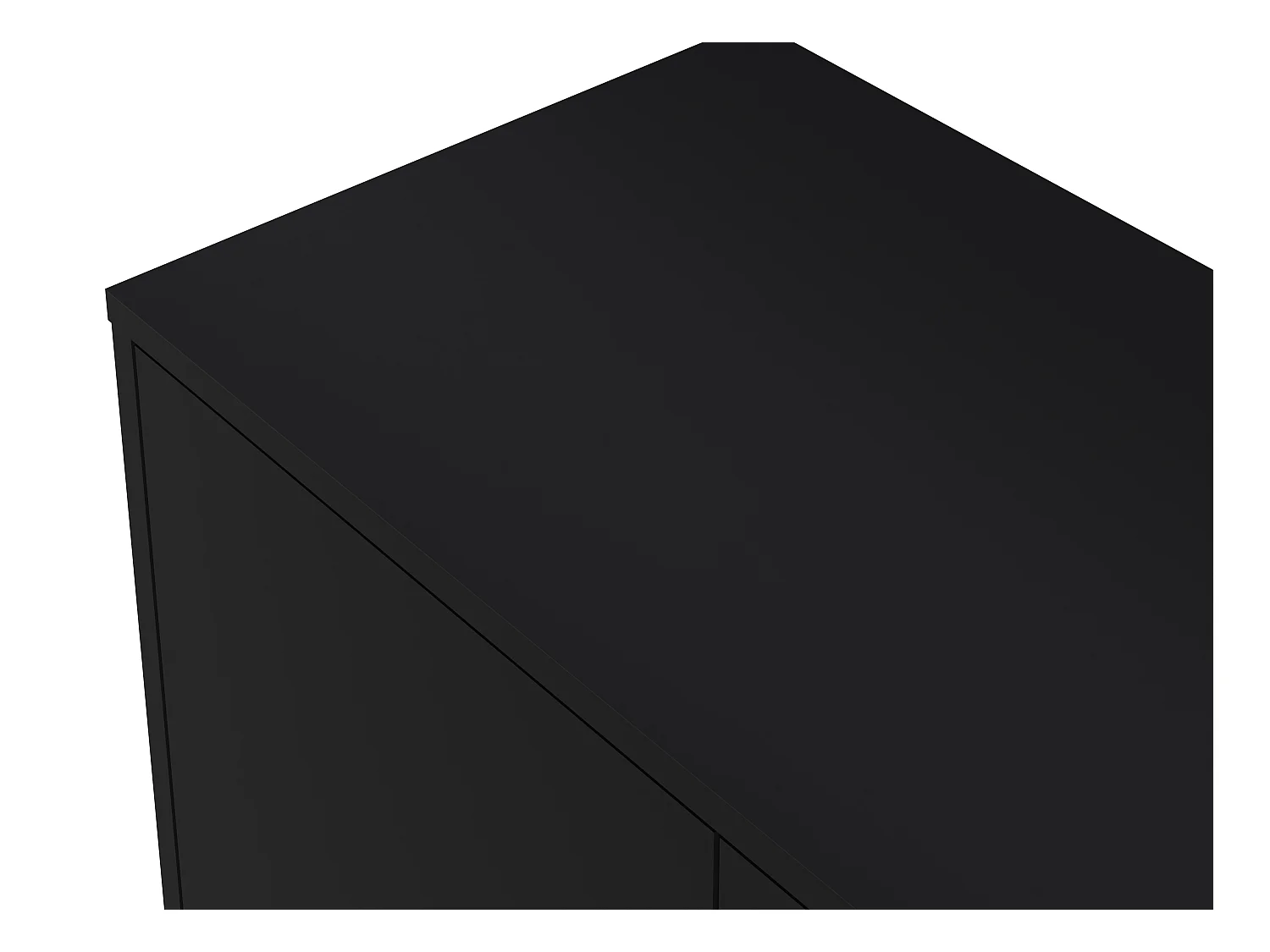 Buffet, Commode avec 3 Portes et 2 tiroirs, Noir mat - Longueur 117 x Hauteur 74 x Profondeur 37.5 cm