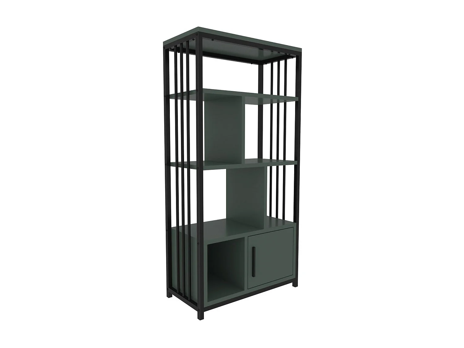 Bibliothèque Kama L60xH120cm Noir et Vert
