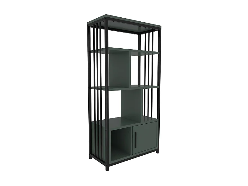 Bibliothèque Kama L60xH120cm Noir et Vert