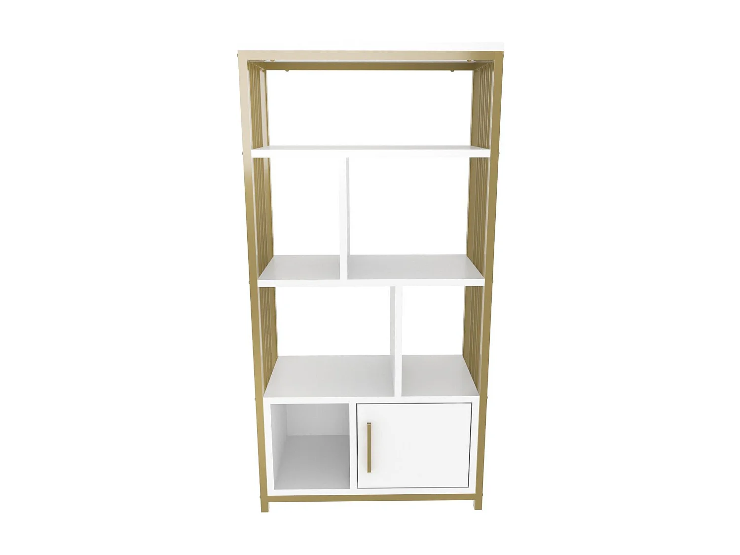 Bibliothèque Kama L60xH120cm Or et Blanc