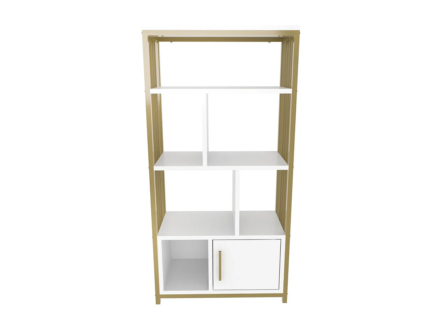 Bibliothèque Kama L60xH120cm Or et Blanc