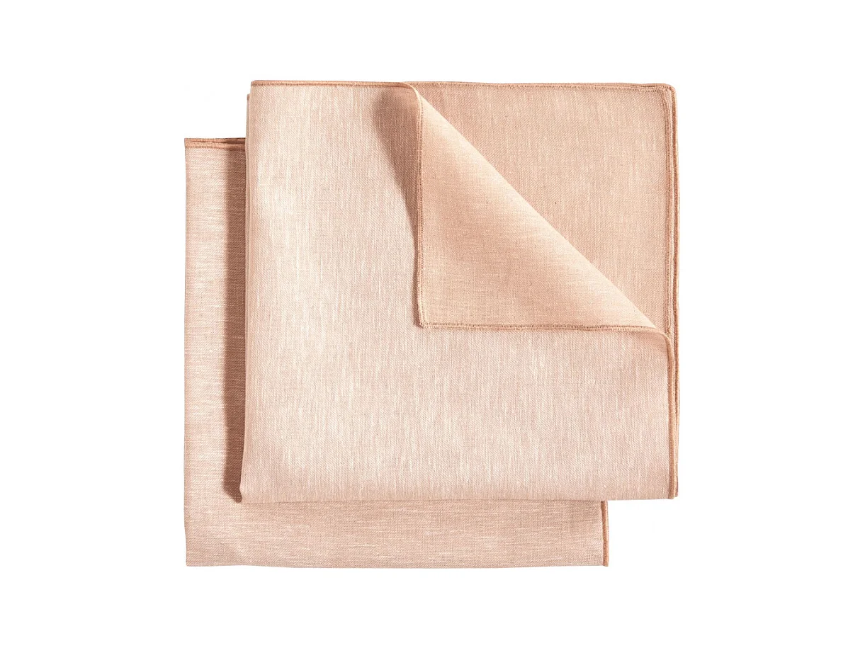 Lot 2 serviettes de table lin et coton rose 41 x 41 cm - LUCCIANA 9642