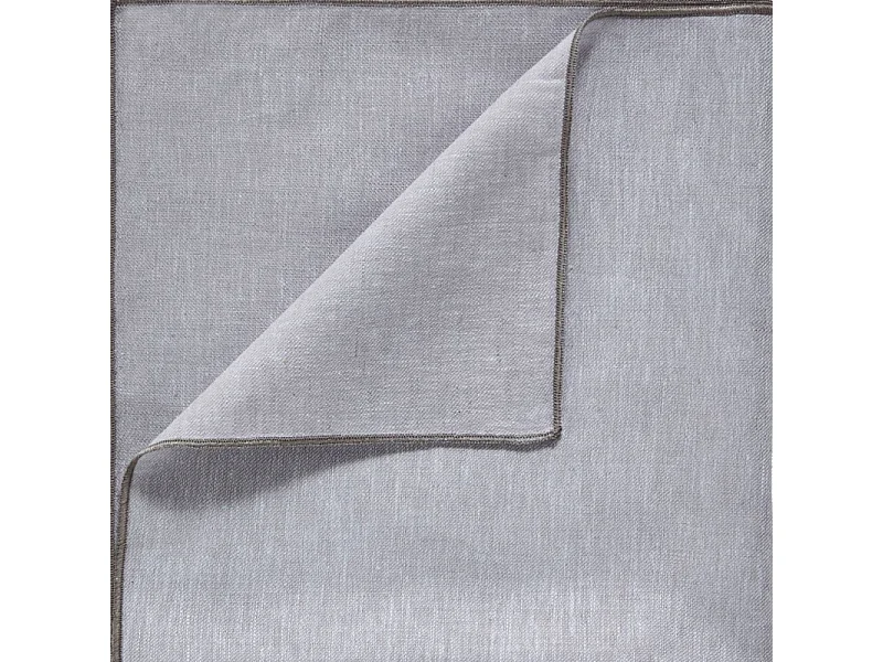 Lot 2 serviettes table en lin et coton gris 41 x 41 cm - LUCCIANA 9826