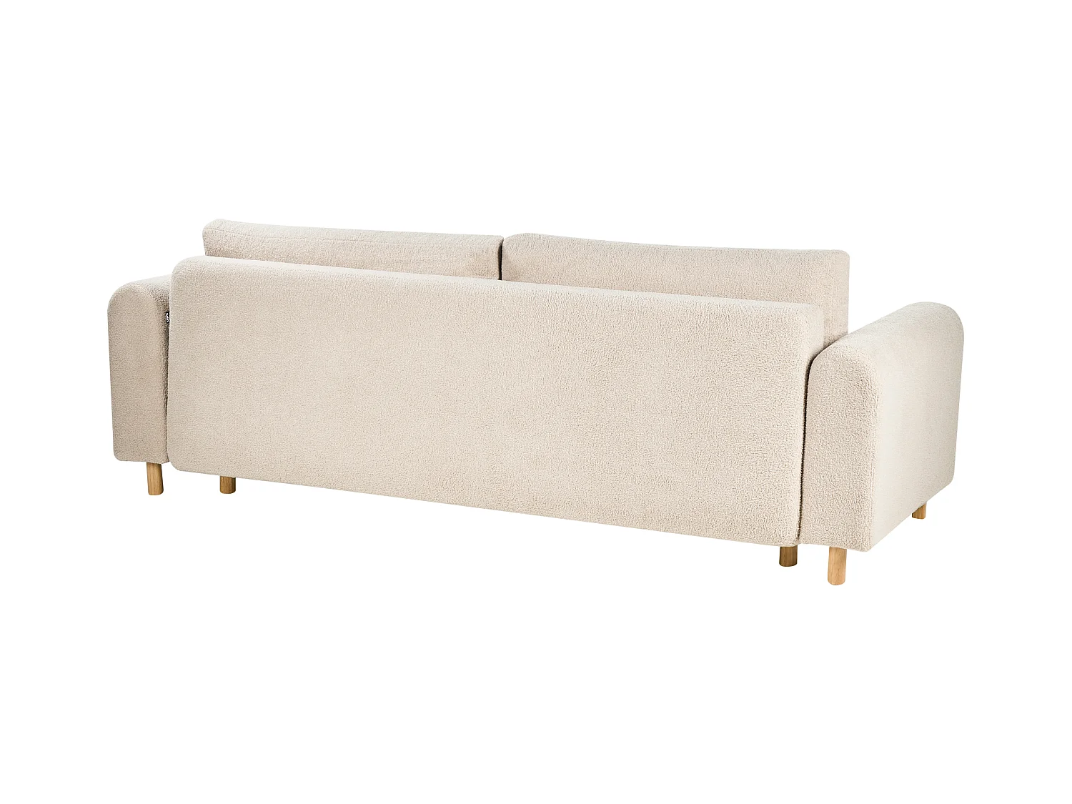 Canapé-lit 3 places KVAM Bouclé Beige clair avec rangement