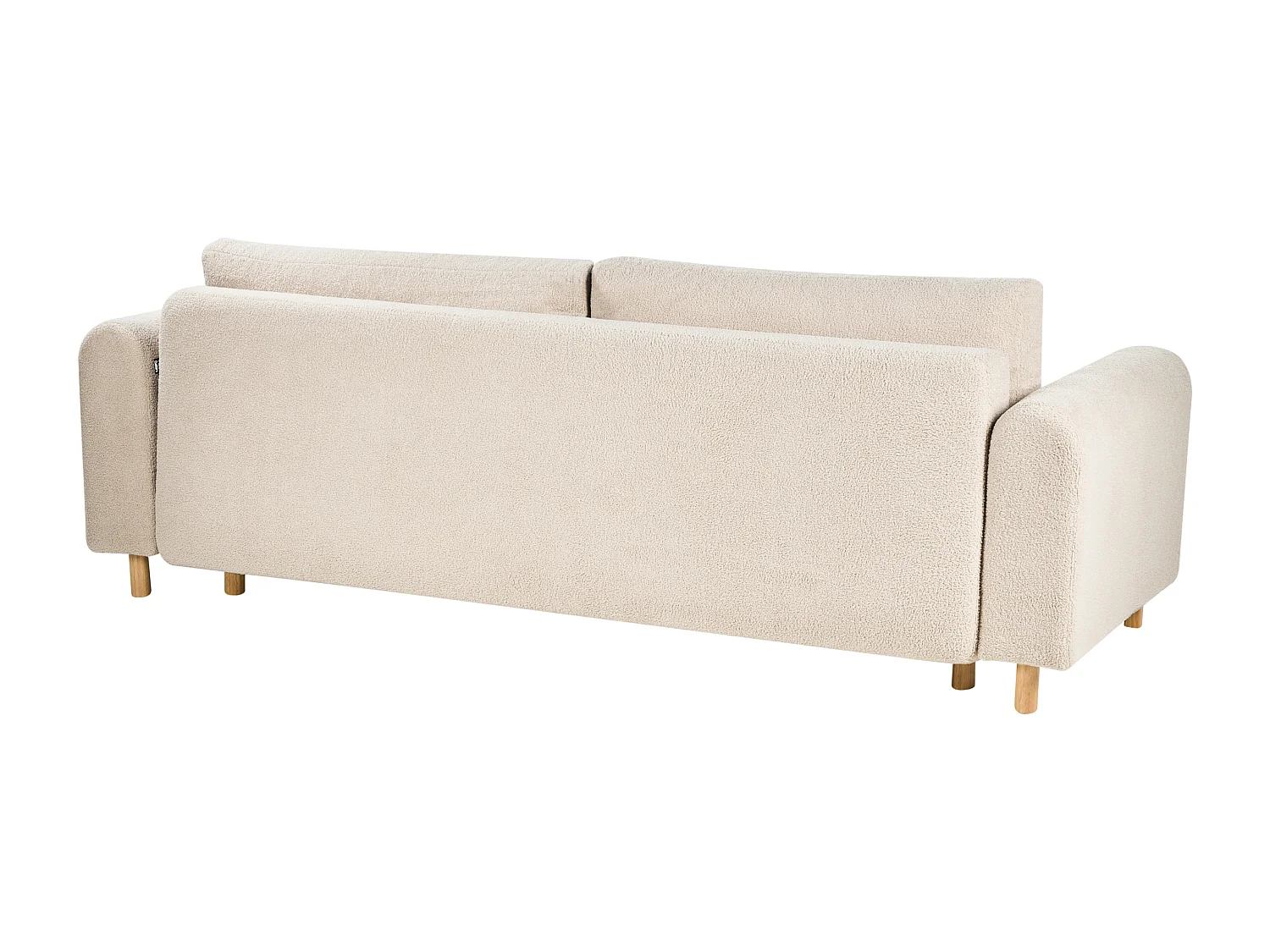 Canapé-lit 3 places KVAM Bouclé Beige clair avec rangement