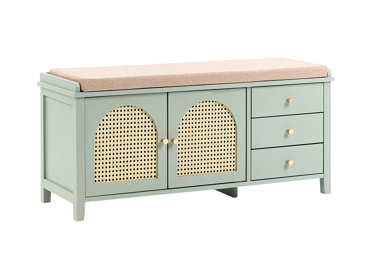 Banc et meuble de rangement pour chaussures BENDIGO Vert menthe
