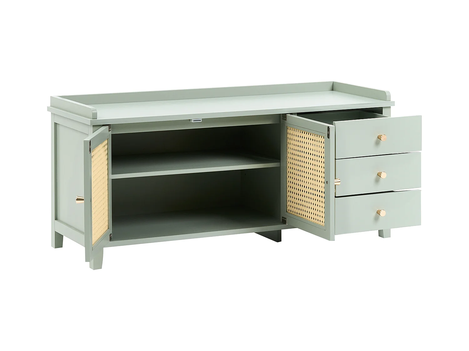 Banc et meuble de rangement pour chaussures BENDIGO Vert menthe