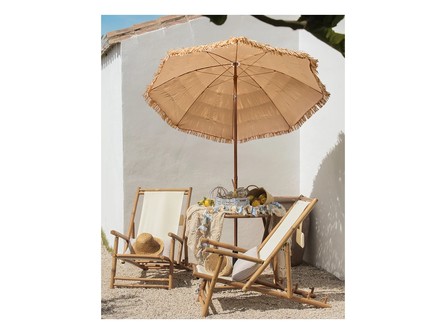 Parasol de jardin 175 cm CIVETTA Naturel