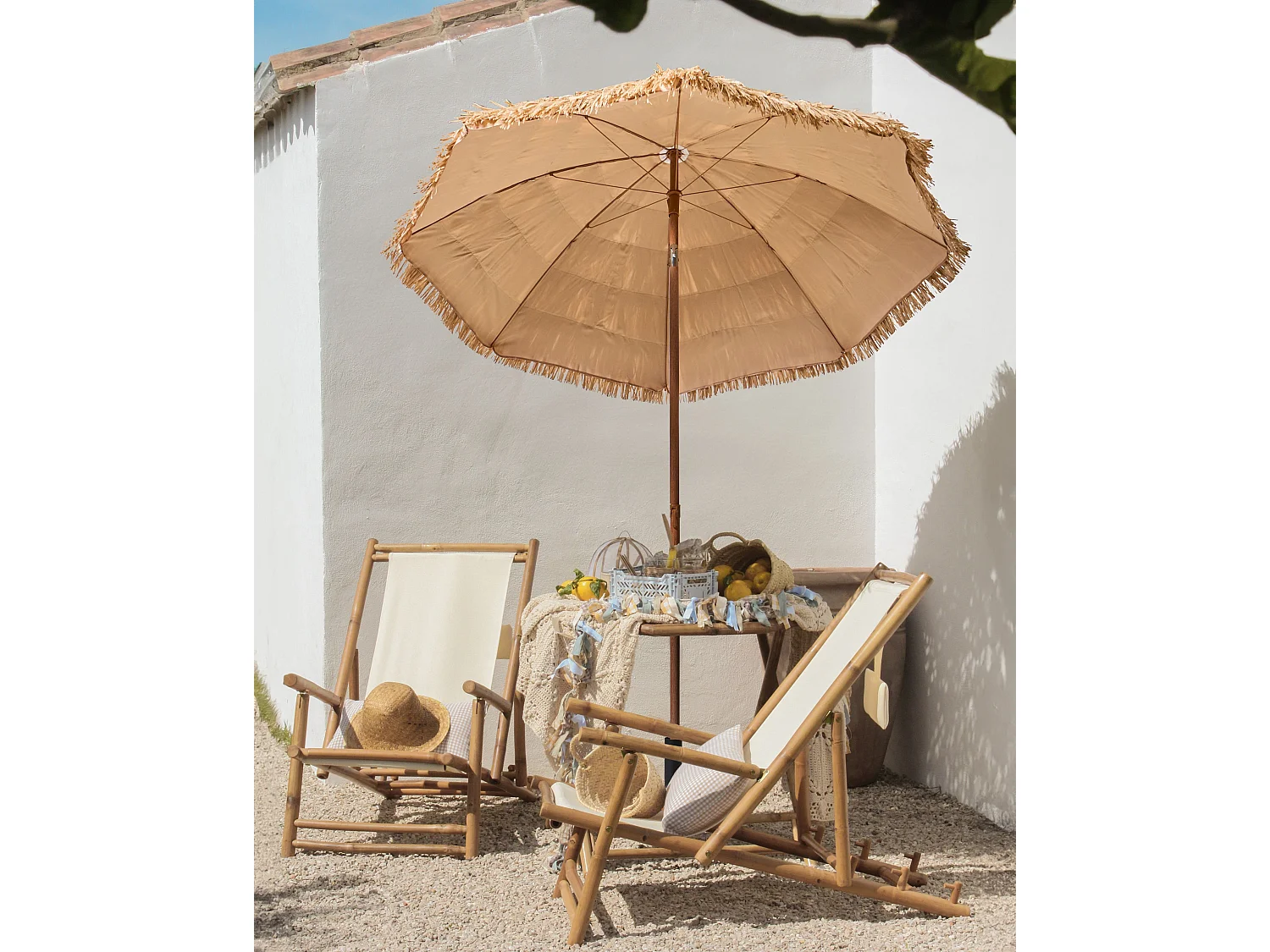 Parasol de jardin 175 cm CIVETTA Naturel