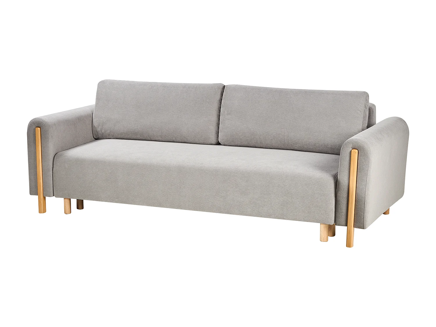 Canapé-lit 3 places KVAM Tissu Gris avec rangement