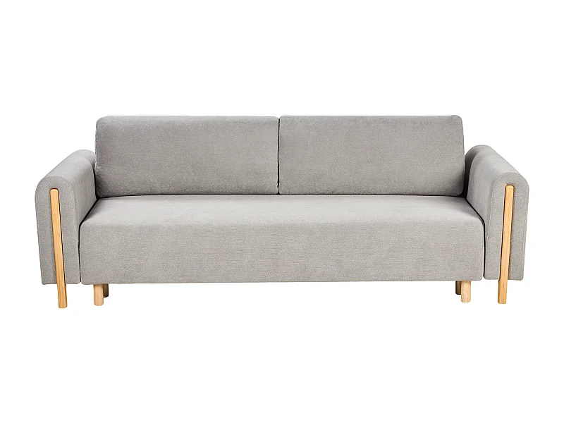 Canapé-lit 3 places KVAM Tissu Gris avec rangement