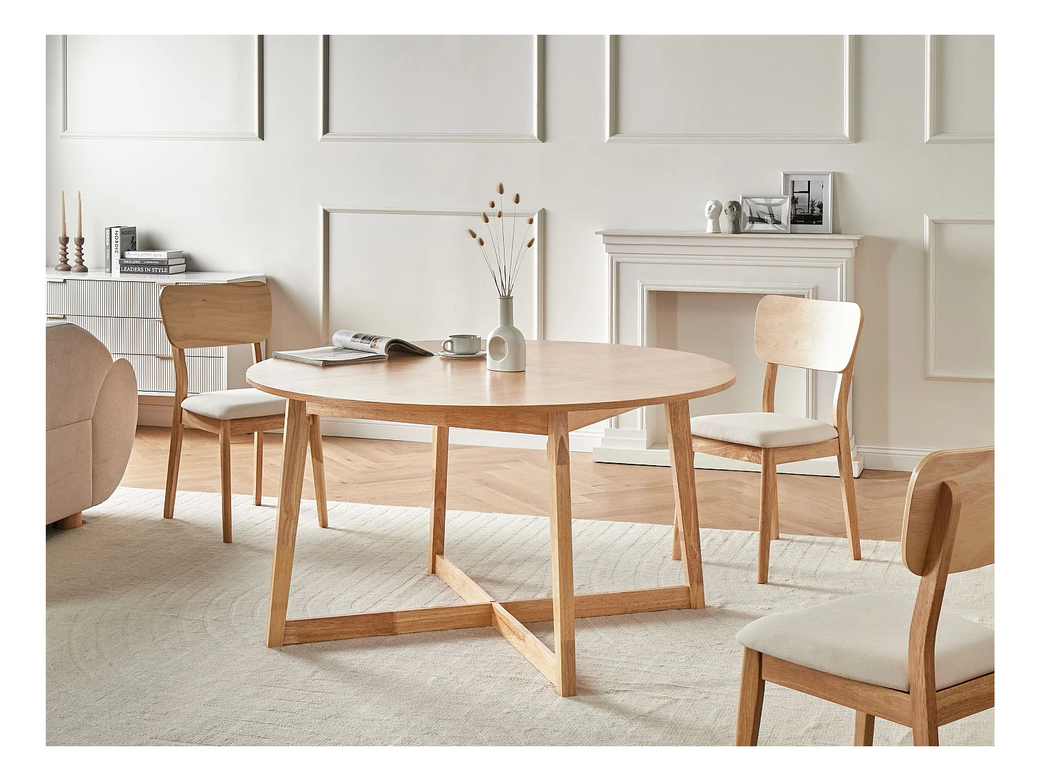 Table de repas WAIPORI Chêne clair 140 cm 140 cm