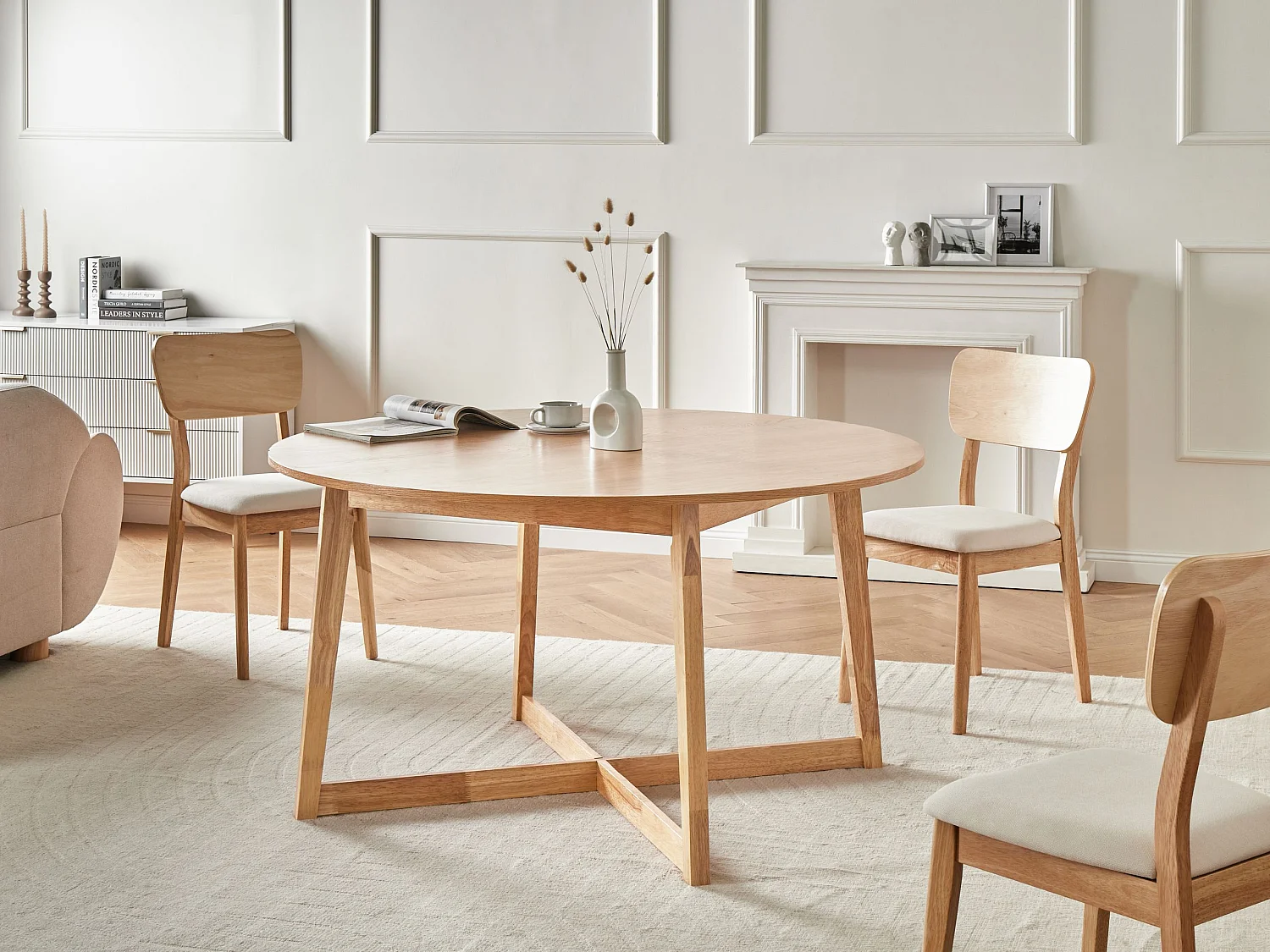 Table de repas WAIPORI Chêne clair 140 cm 140 cm