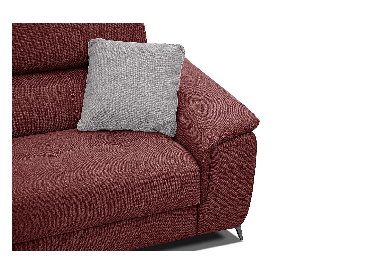 PLAUEN Sofa 3-Sitzer mit 2 Relaxfunktionen und verstellbare Kopfstützen, bordeaux