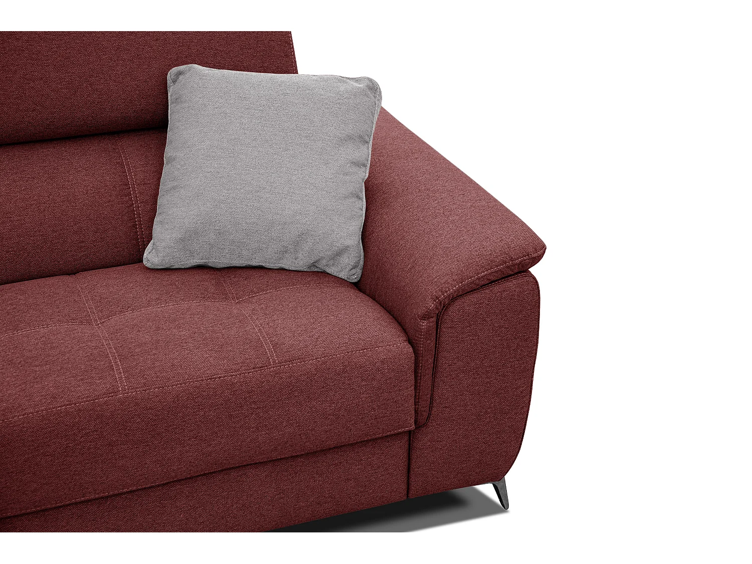 PLAUEN Sofa 3-Sitzer mit 2 Relaxfunktionen und verstellbare Kopfstützen, bordeaux