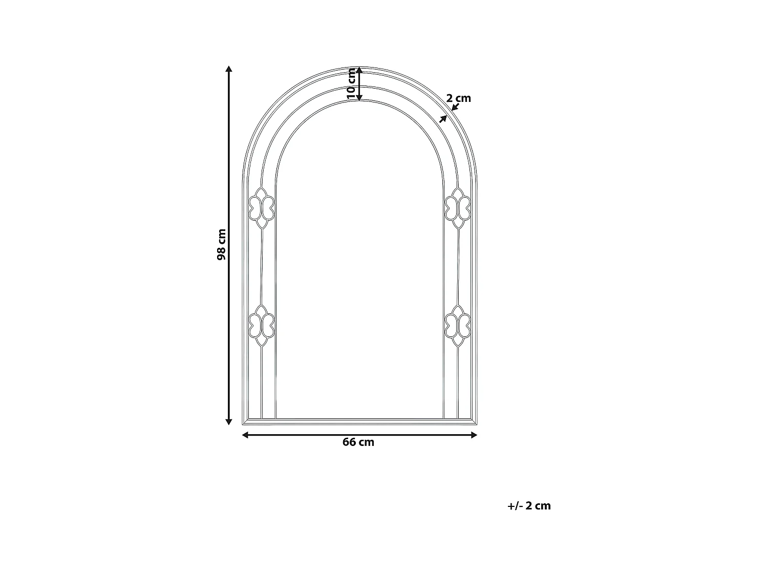 Miroir MAUTRE 66 cm 98 cm Doré