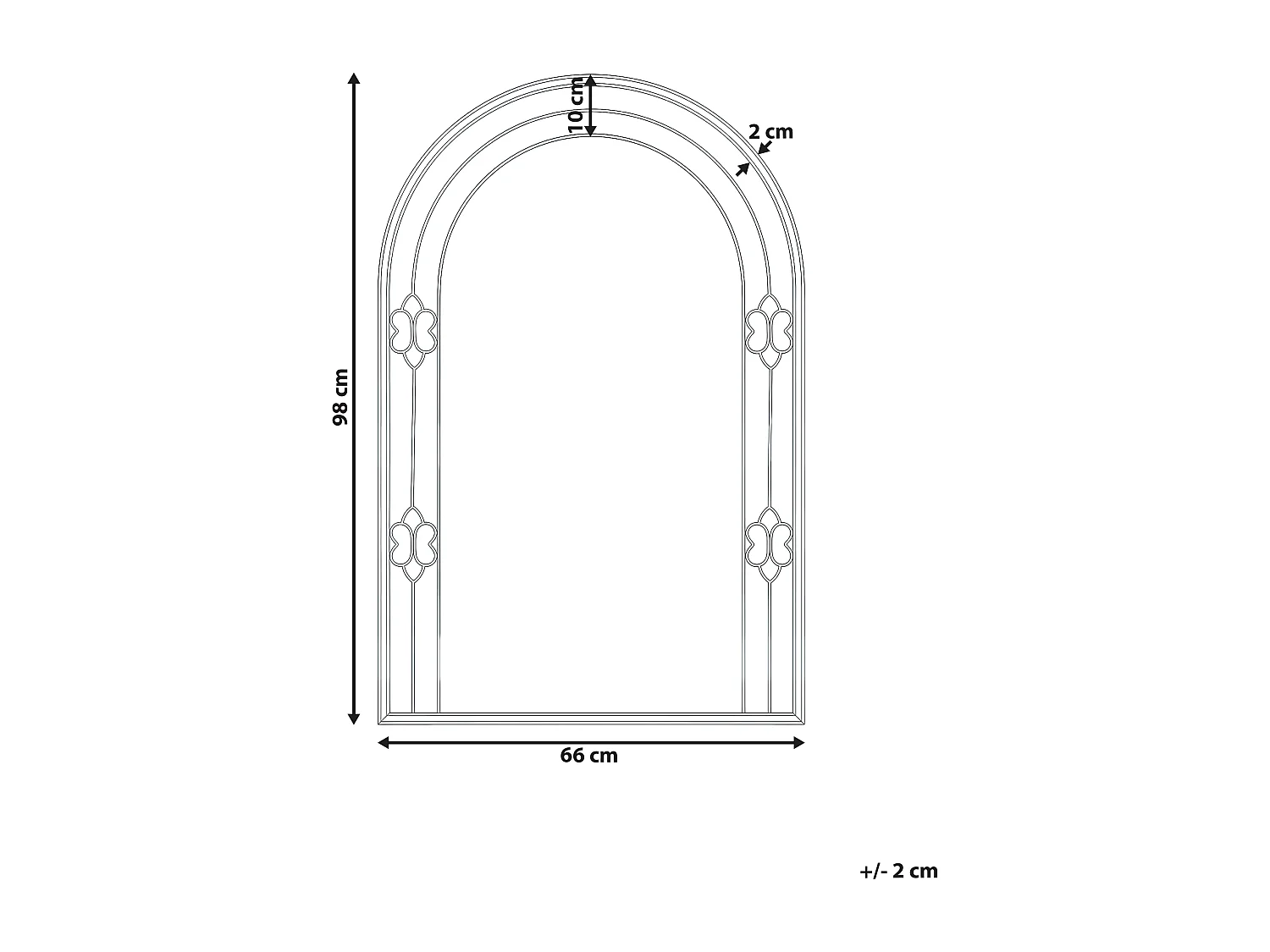 Miroir MAUTRE 66 cm 98 cm Doré