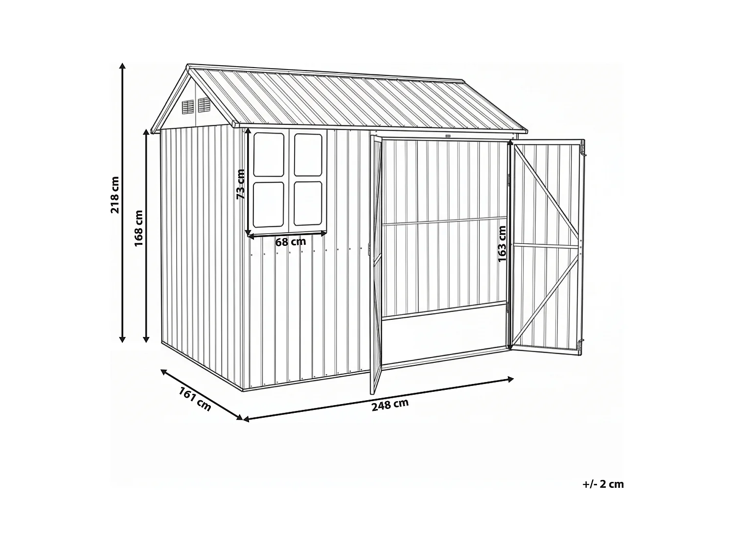 Abri de jardin NOCCIANO 248 cm 161 cm Marron