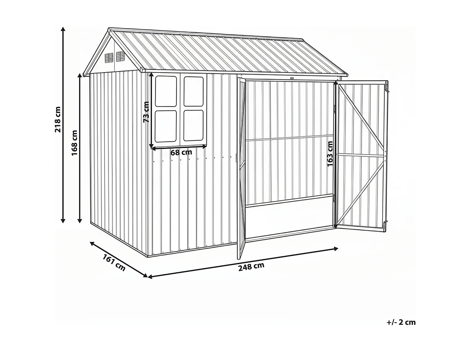Abri de jardin NOCCIANO 248 cm 161 cm Marron