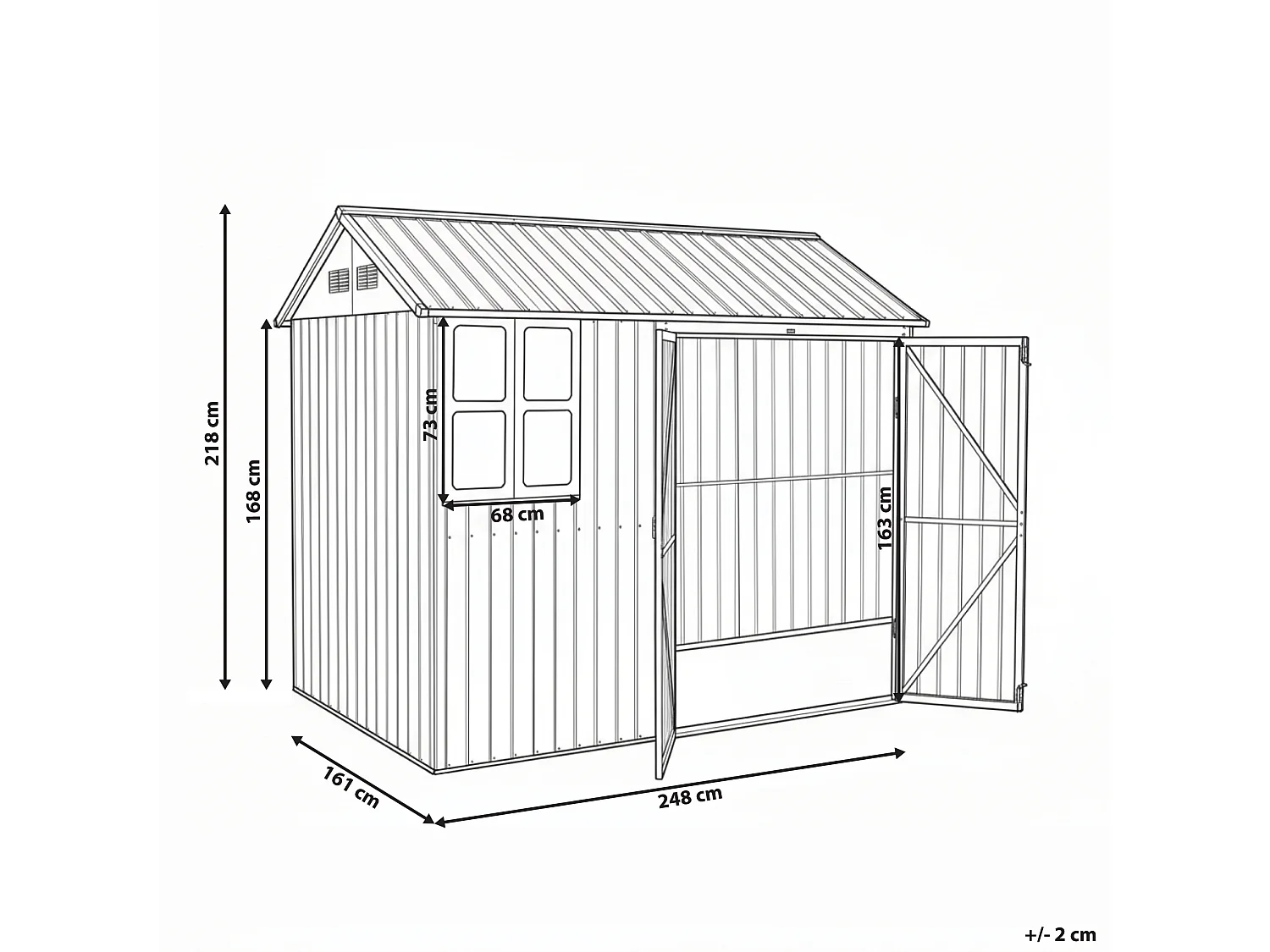 Abri de jardin NOCCIANO 248 cm 161 cm Métal Marron