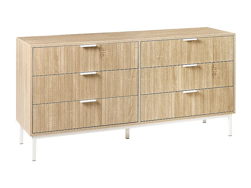 Commode à 6 tiroirs ROYALLA Marron clair