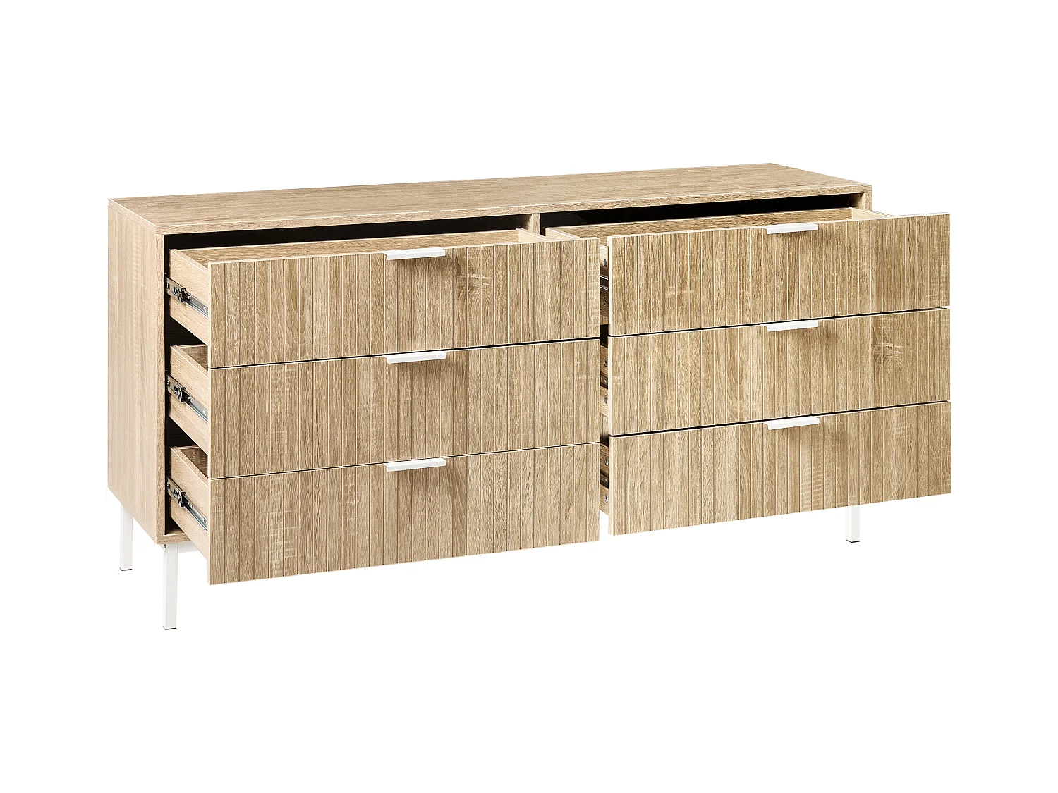 Commode à 6 tiroirs ROYALLA Marron clair