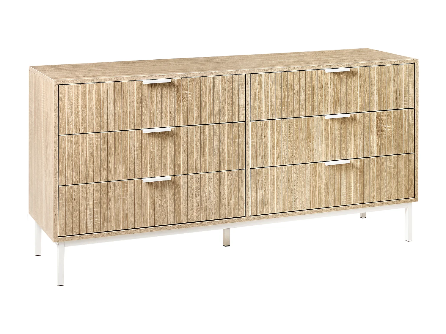 Commode à 6 tiroirs ROYALLA Marron clair