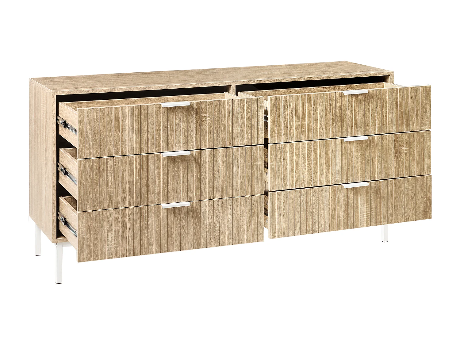 Commode à 6 tiroirs ROYALLA Marron clair