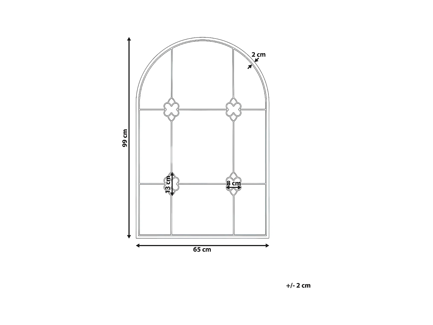 Miroir THULAY 65 cm 99 cm Doré
