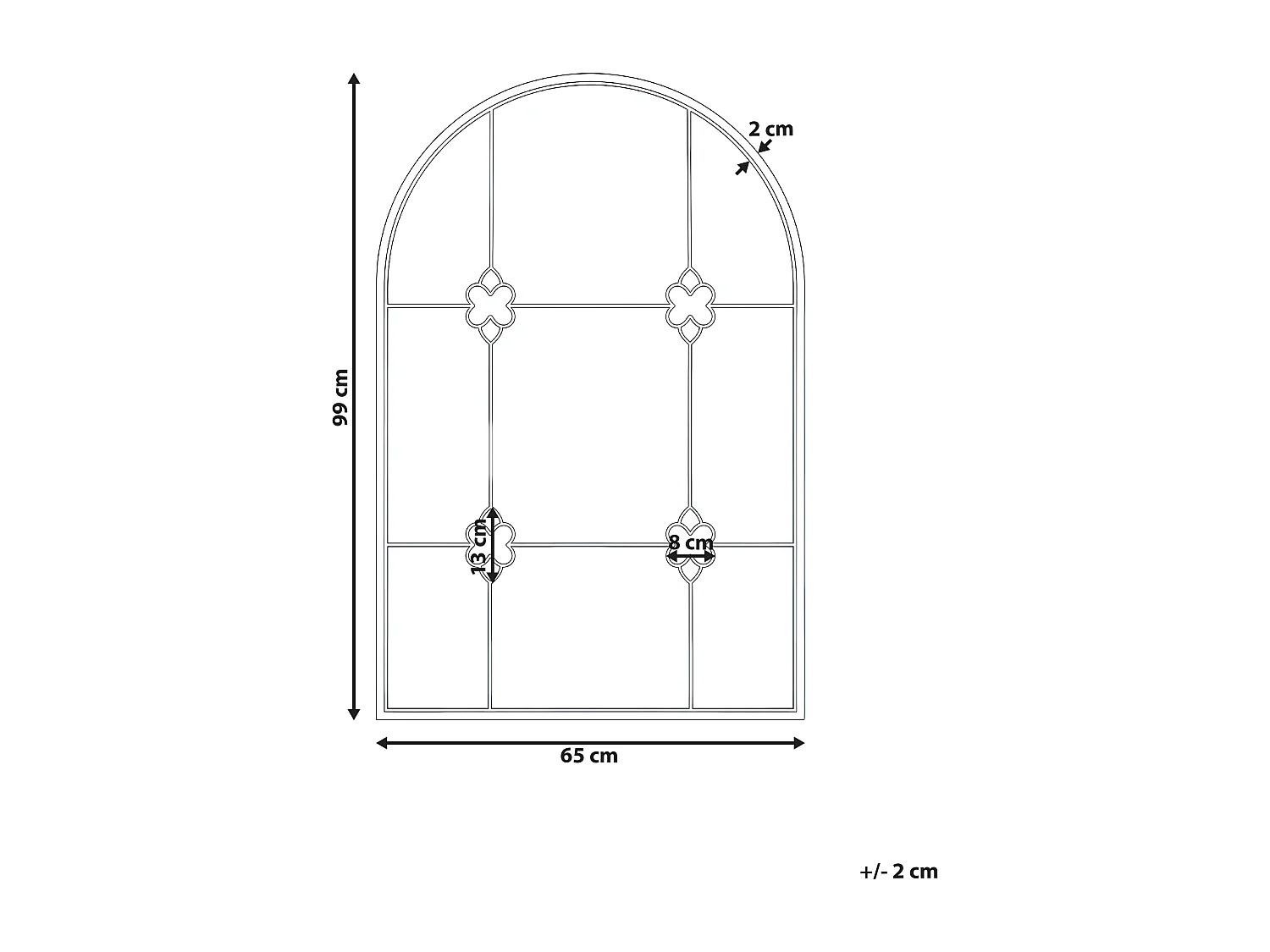 Miroir THULAY 65 cm 99 cm Doré