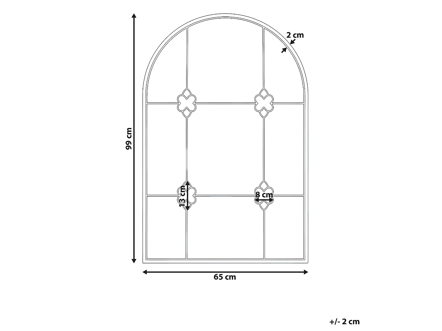 Miroir THULAY 65 cm 99 cm Doré