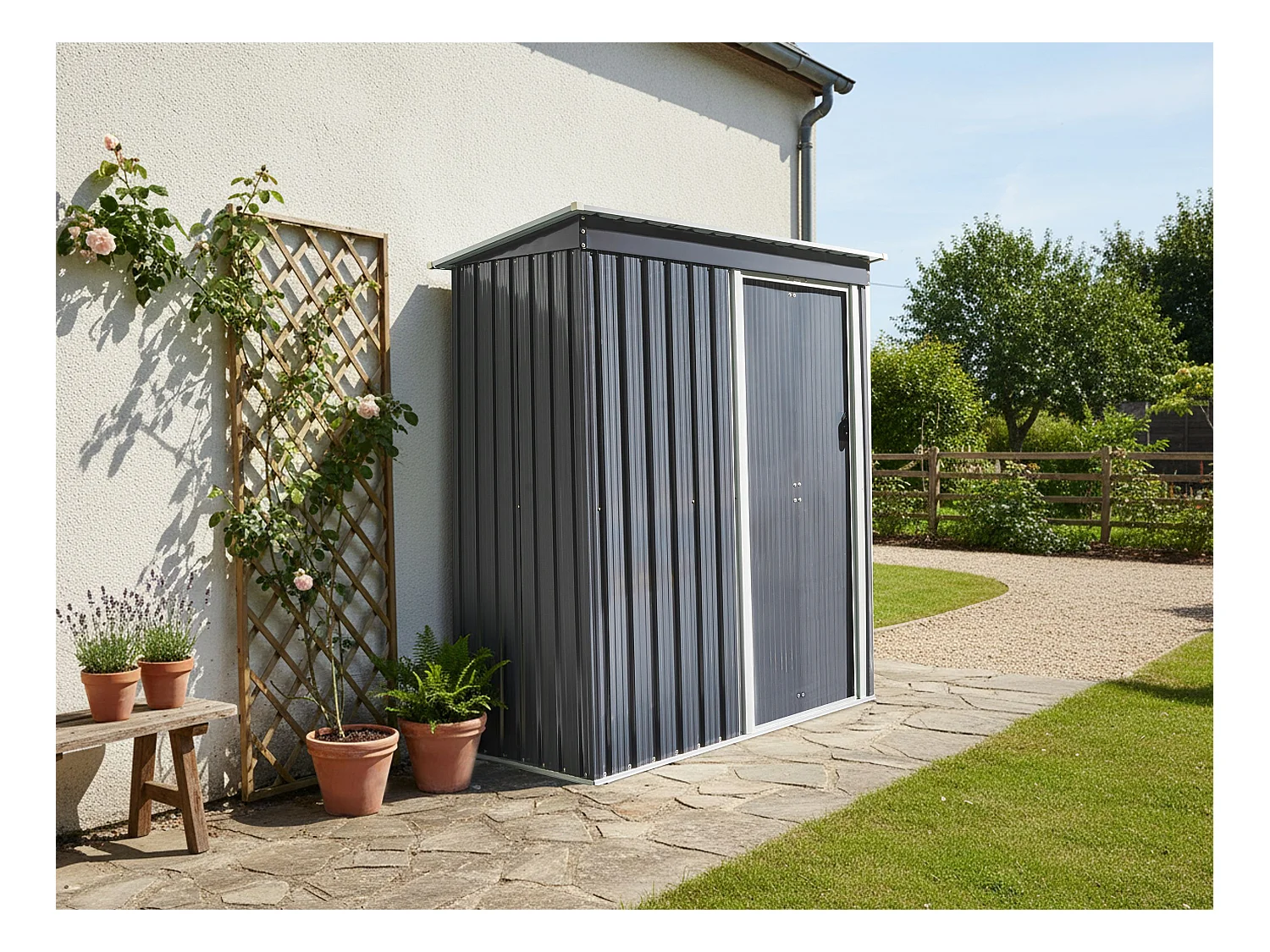 Abri de jardin AISONE 150 cm 89 cm Gris graphite