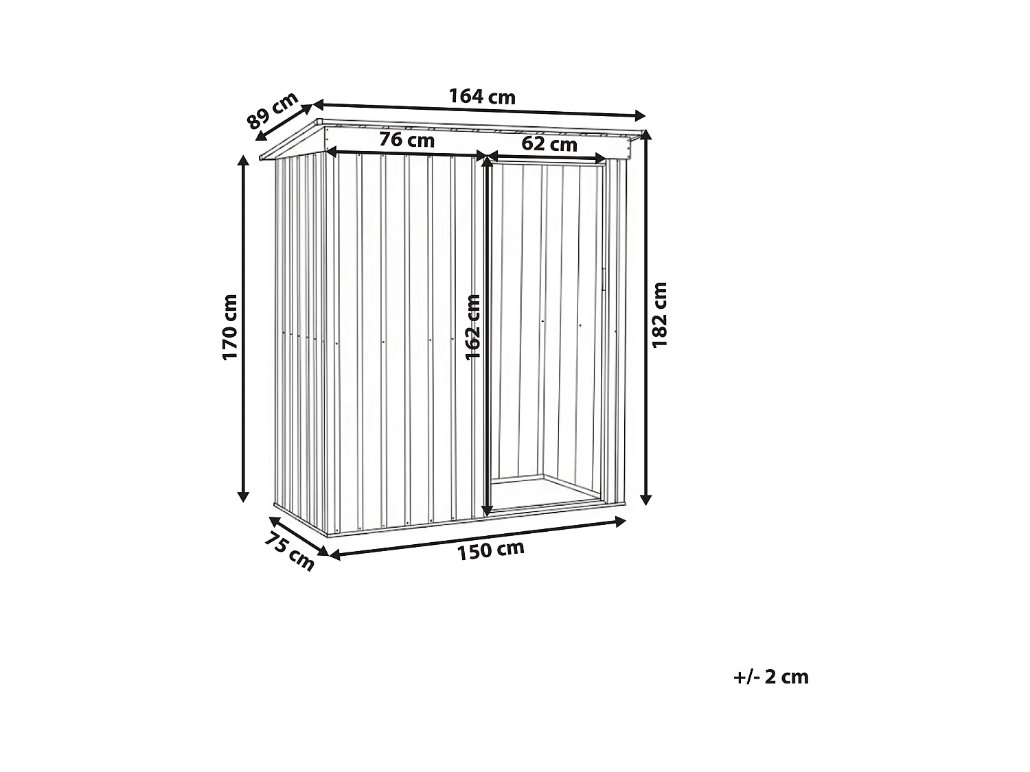 Abri de jardin AISONE 150 cm 89 cm Gris graphite