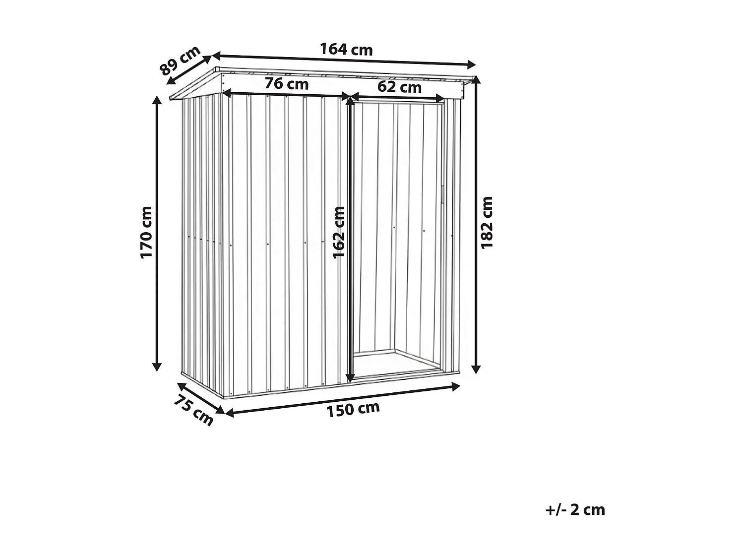 Abri de jardin AISONE 150 cm 89 cm Gris graphite