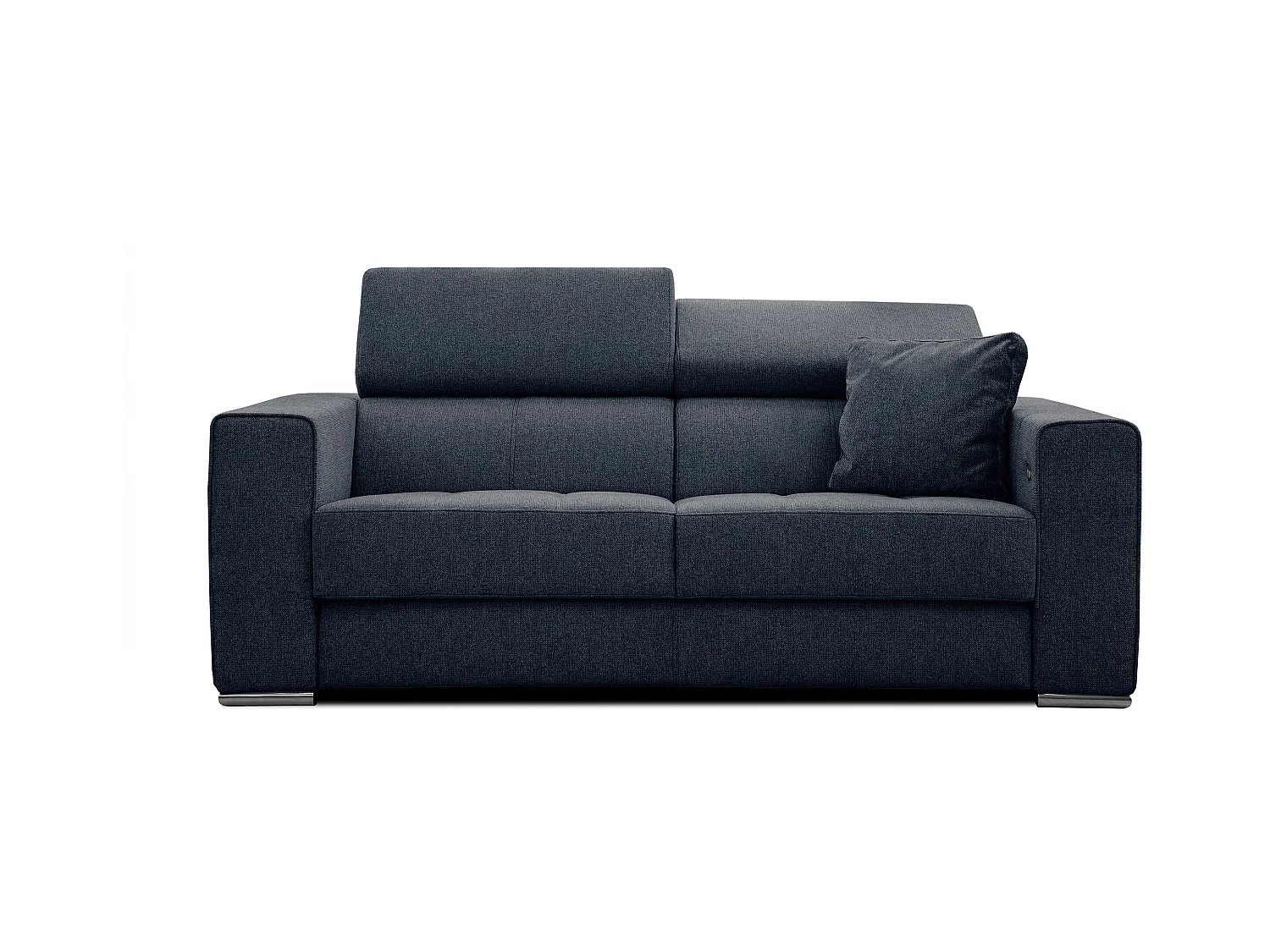 QUARTZ Sofa 3-Sitzer mit Ausziehsitz und verstellbare Kopfstützen, marineblau