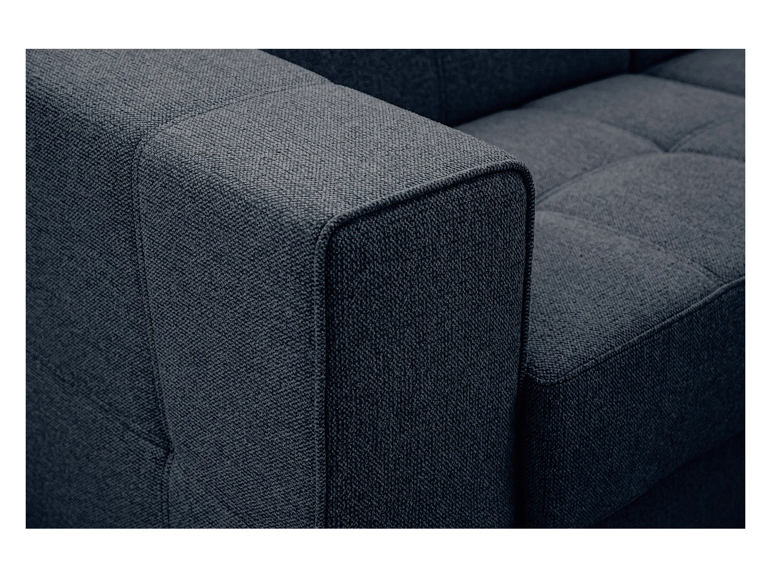 QUARTZ Sofa 3-Sitzer mit Ausziehsitz und verstellbare Kopfstützen, marineblau