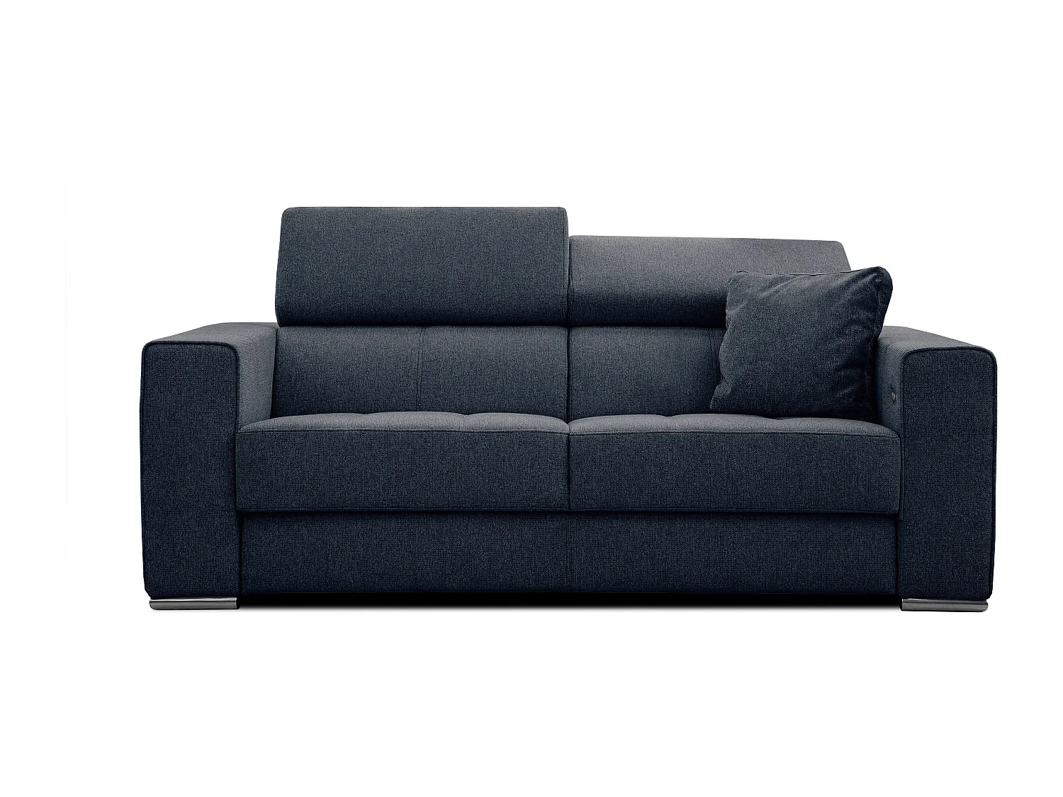 QUARTZ Sofa 3-Sitzer mit Ausziehsitz und verstellbare Kopfstützen, marineblau
