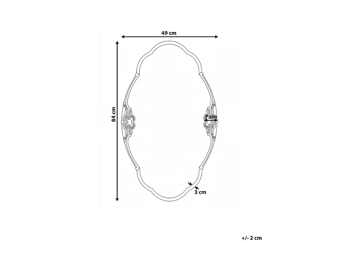 Miroir EPANNES 49 cm 84 cm Doré