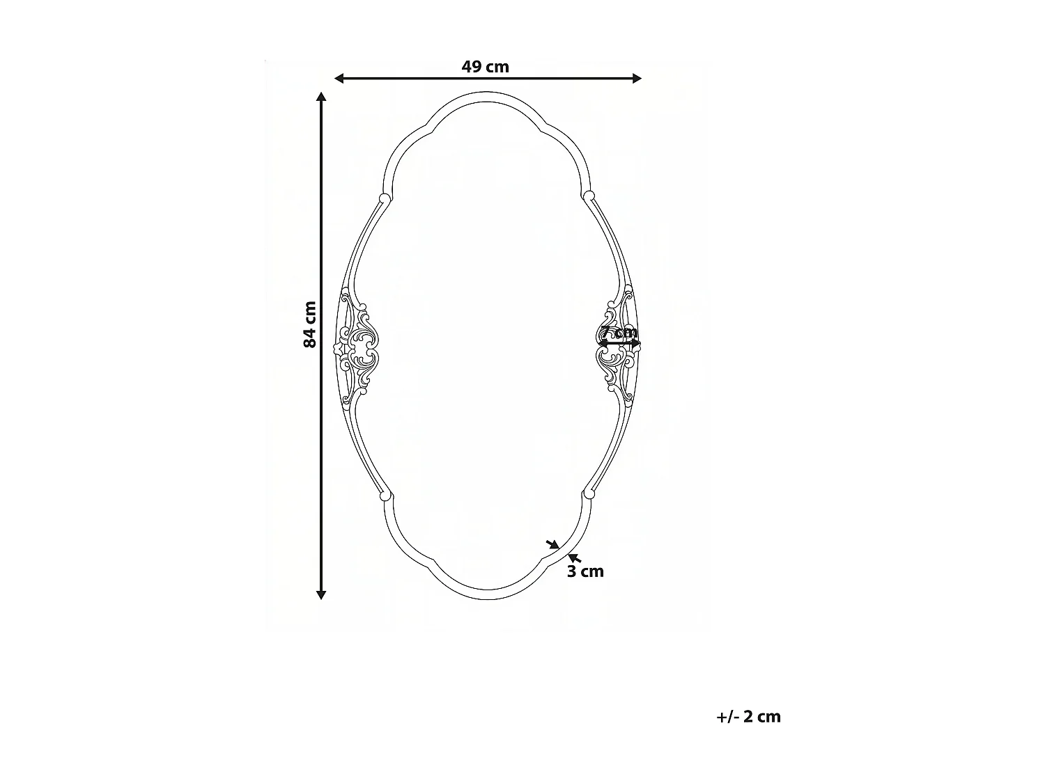 Miroir EPANNES 49 cm 84 cm Doré