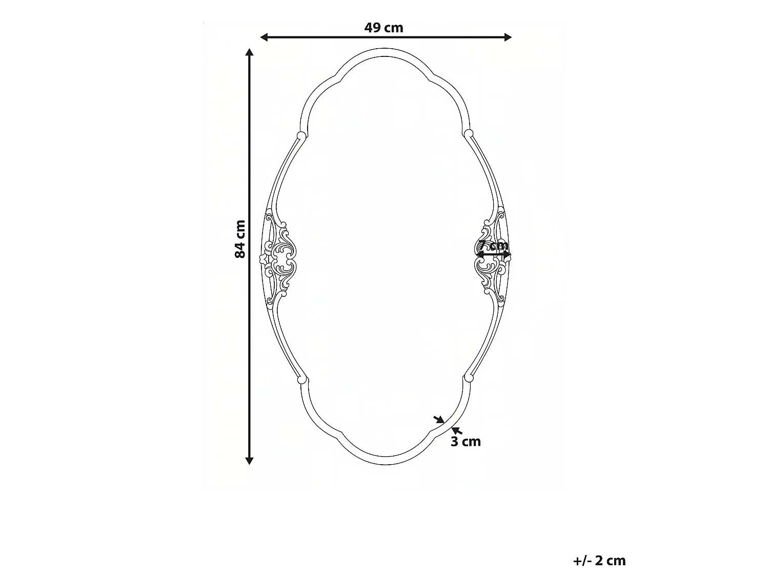 Miroir EPANNES 49 cm 84 cm Doré