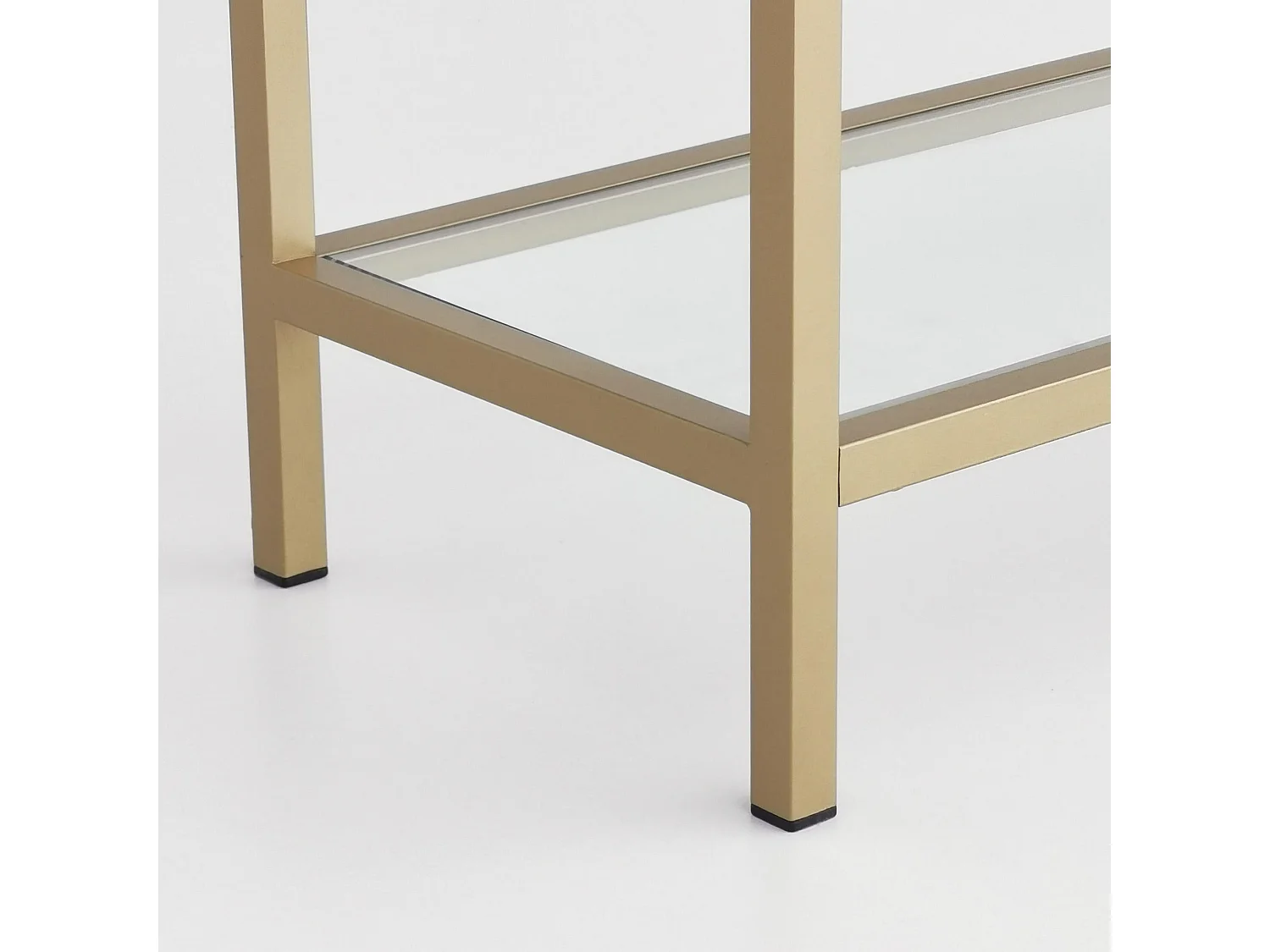 Bibliothèque moderne dorée, 80 cm x 165 cm x 30 cm | Structure 100 % verre trempé et métal, fixation murale, capacité de charge 35 kg, desig