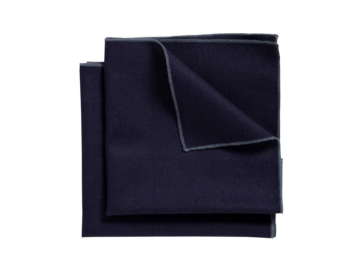 Lot 2 serviettes de table lin, coton bleu 41 x 41 cm - CONSTELLA 9383
