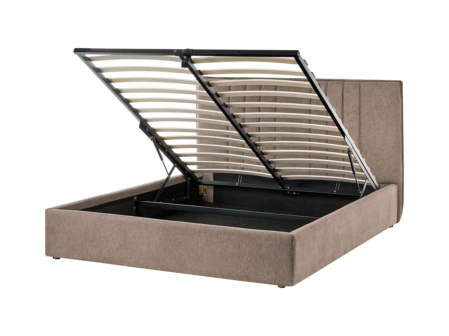 Lit ottoman Tissu TARASCON 140 x 200 cm Taupe