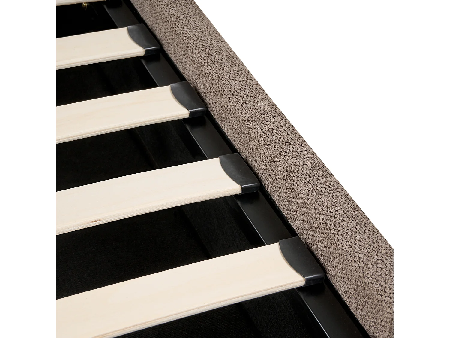 Lit ottoman Tissu TARASCON 140 x 200 cm Taupe