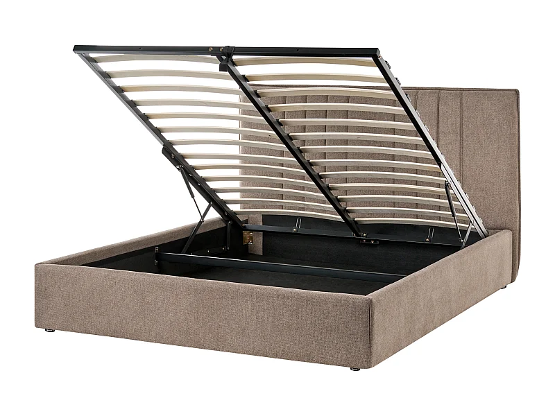Lit ottoman Tissu TARASCON 140 x 200 cm Taupe
