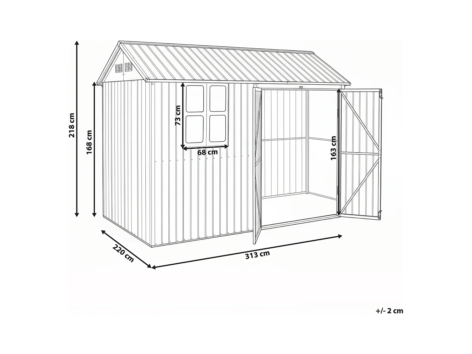 Abri de jardin NOCCIANO 313 cm 220 cm Marron
