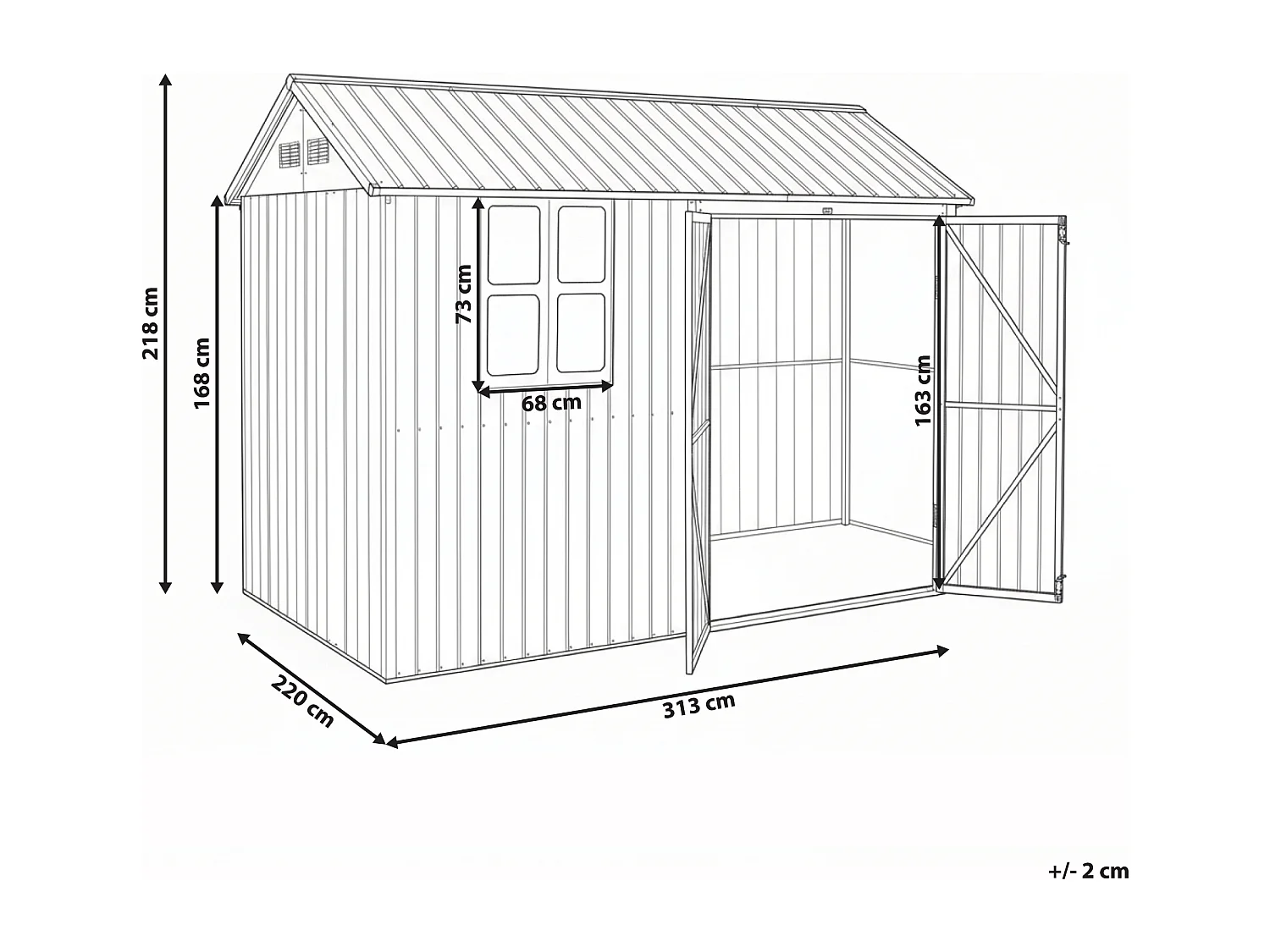 Abri de jardin NOCCIANO 313 cm 220 cm Marron