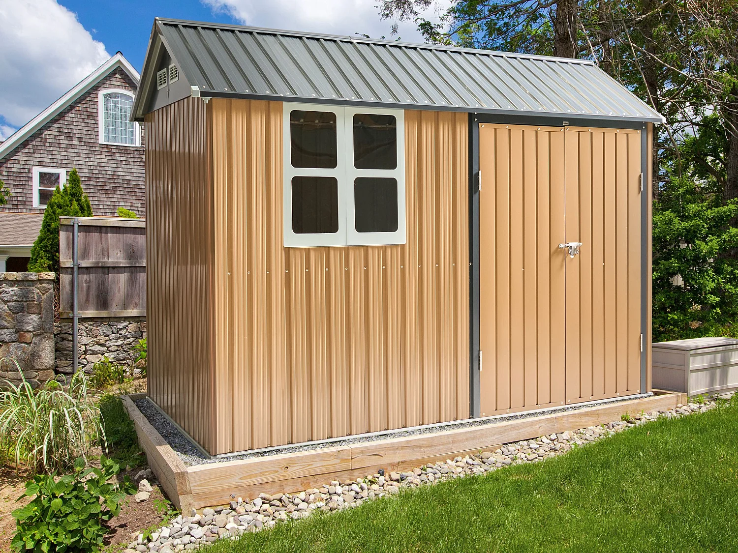 Abri de jardin NOCCIANO 313 cm 220 cm Métal Marron