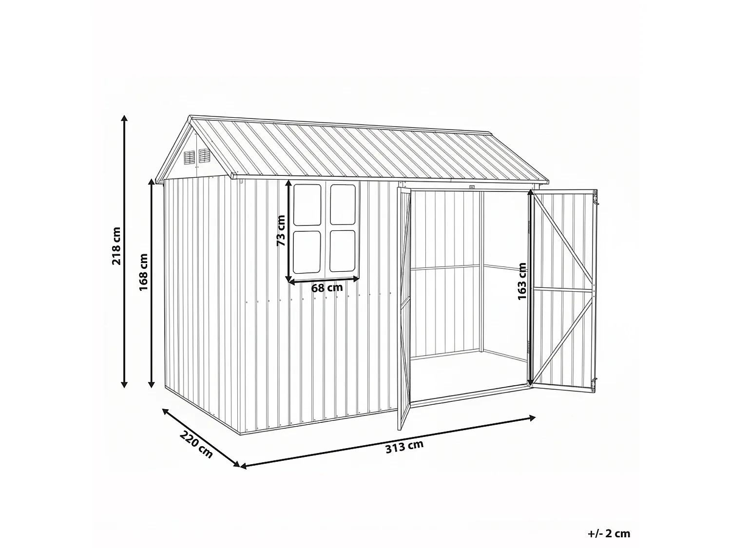 Abri de jardin NOCCIANO 313 cm 220 cm Métal Marron